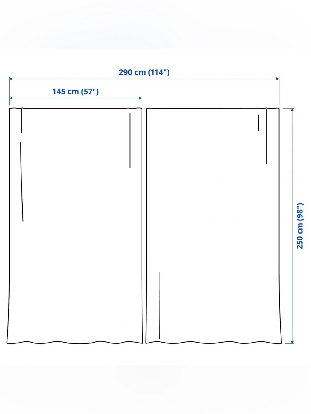 IKEA KORGMOTT Blackout curtains, 1pair, white with heading tape, 57x98”
